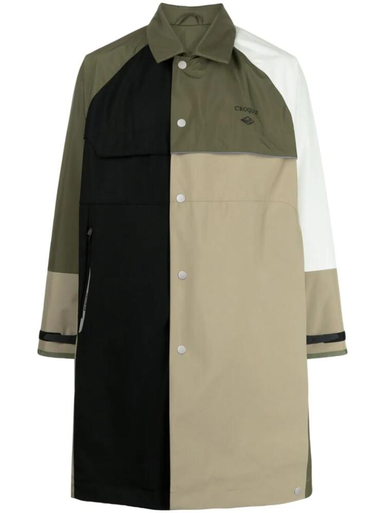 CROQUIS colour-block trench coat - Green Cover