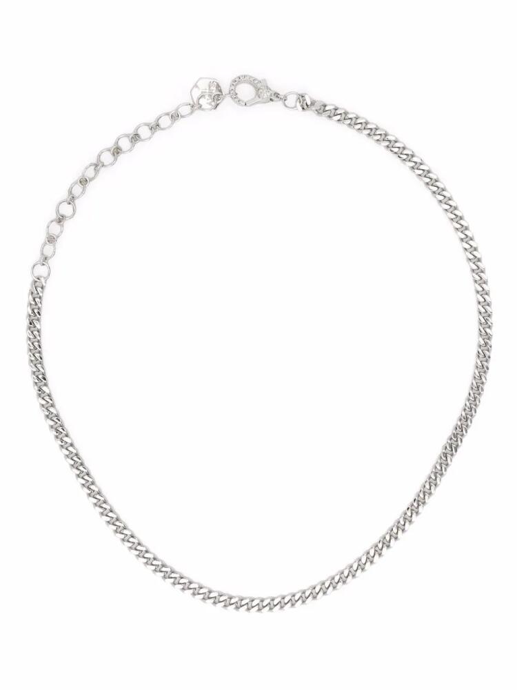 SHAY 18kt white gold diamond curb chain choker - Silver Cover