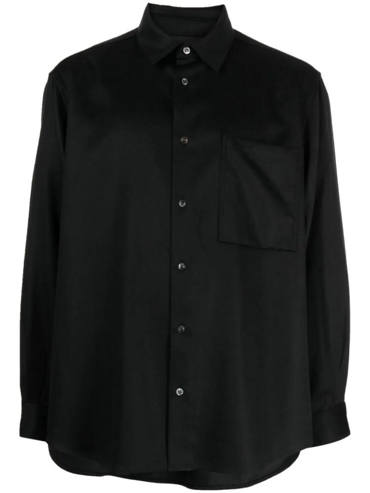 CROQUIS long-sleeved wool shirt - Black Cover