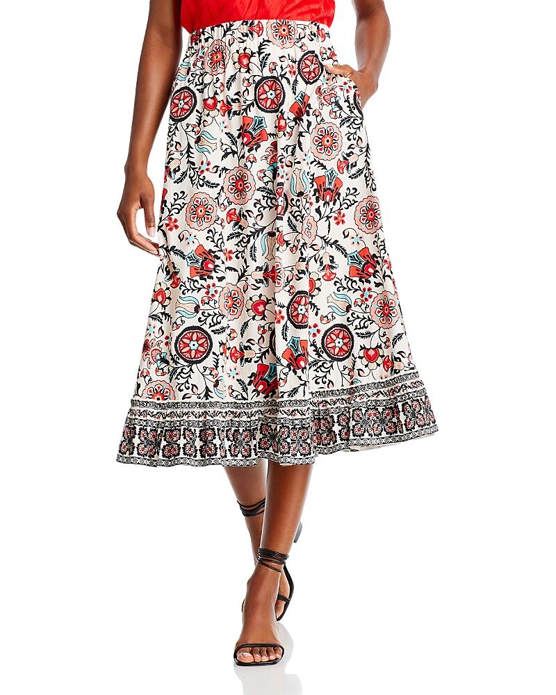 T Tahari Printed Midi Skirt Cover