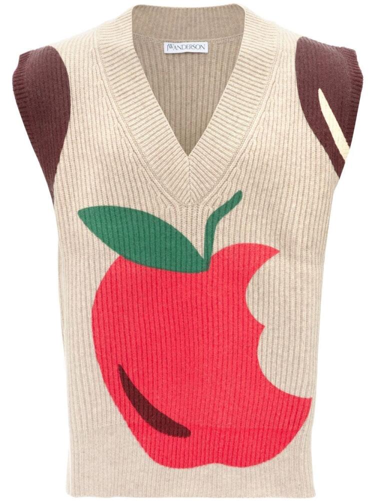 JW Anderson apple-motif knitted vest - Neutrals Cover