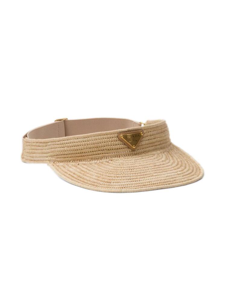 Prada triangle-logo crochet visor - Neutrals Cover