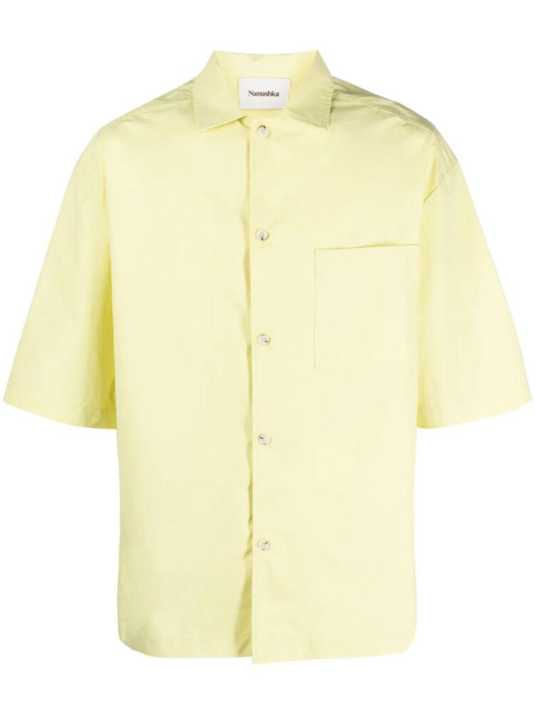 Nanushka Bodil short-sleeve cotton shirt - Yellow Cover