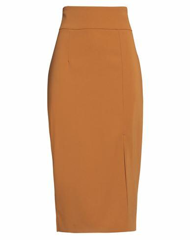 Patrizia Pepe Woman Midi skirt Mustard Polyester, Elastane Cover