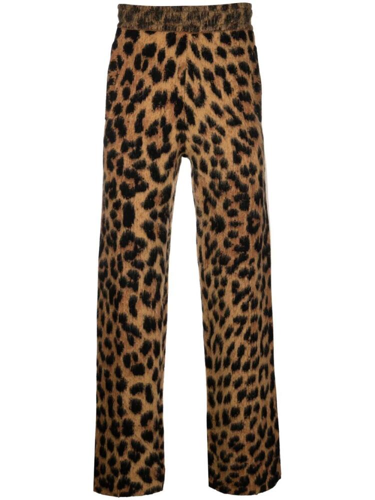 Palm Angels animalier brushed track pants - Brown Cover