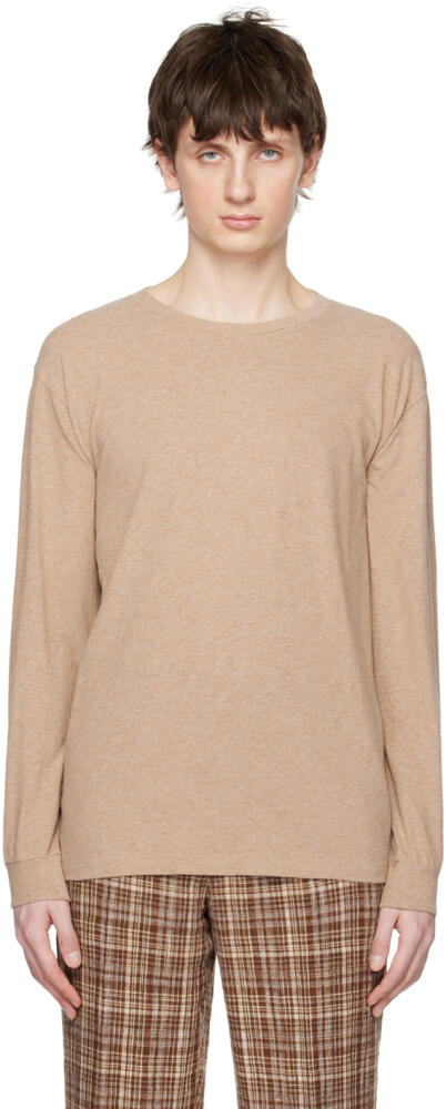 AURALEE Beige Hard Twist Long Sleeve T-Shirt Cover