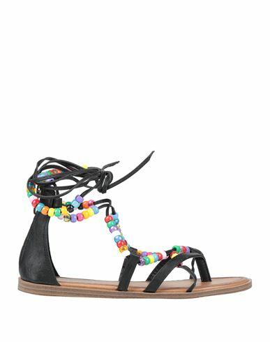 Divine Follie Woman Thong sandal Black Textile fibers Cover