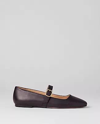 Ann Taylor Buckle Mary Jane Leather Flats Cover