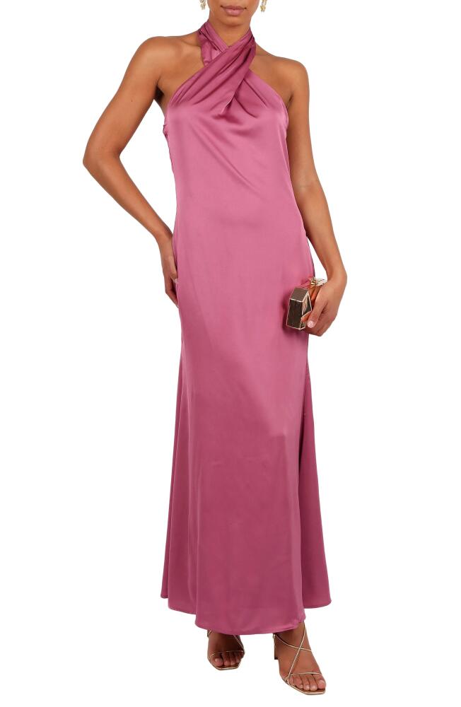 Petal & Pup Satin Halter Gown in Dark Rose Cover