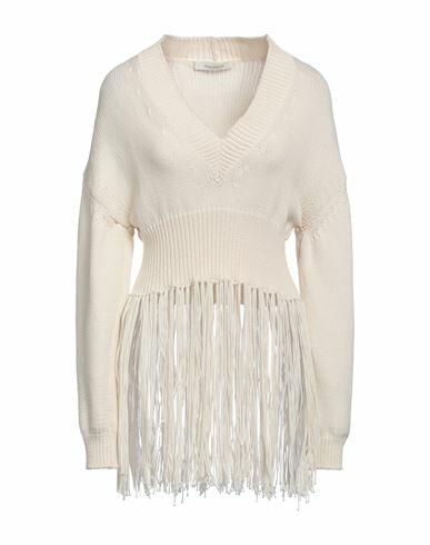 Cedric Charlier Woman Sweater White Cotton, Polyamide Cover