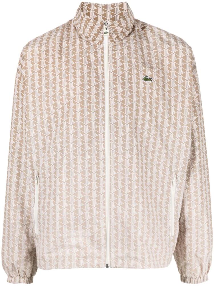 Lacoste monogram-jacquard bomber jacket - Neutrals Cover