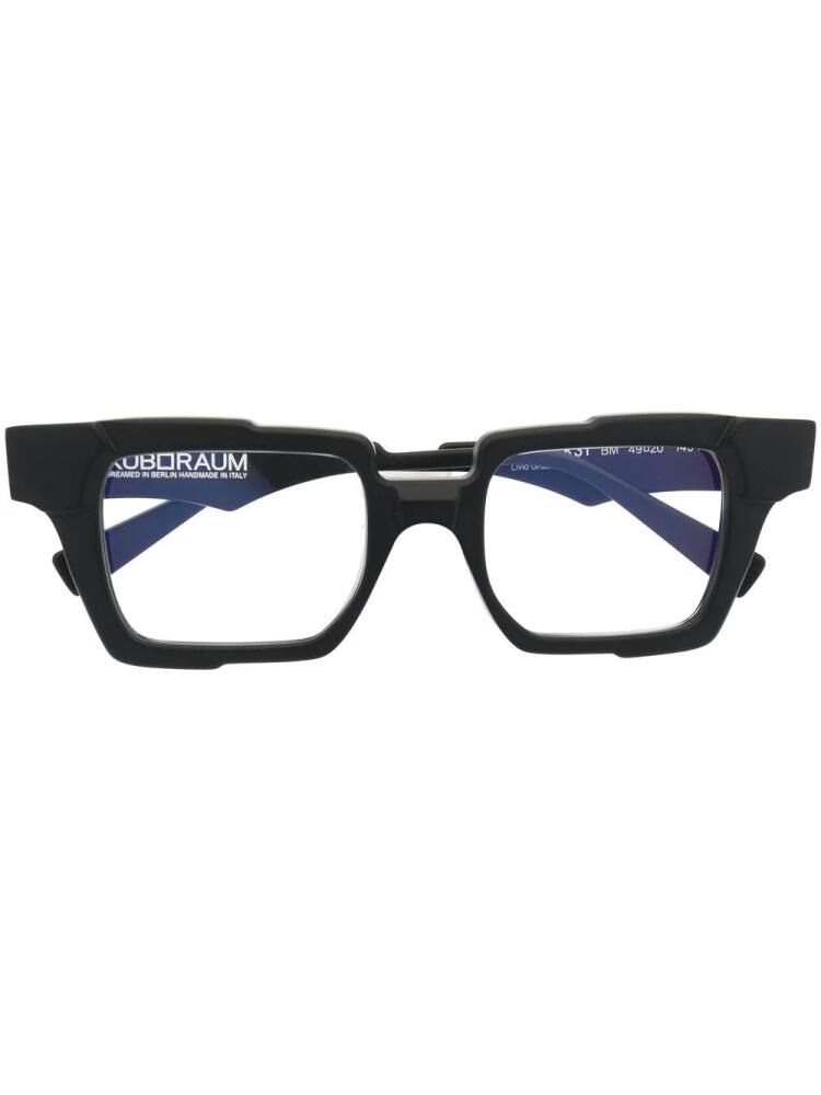 Kuboraum square-frame optical glasses - Black Cover