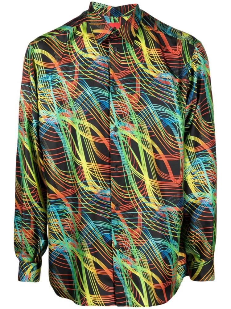 Ferrari abstract-pattern silk shirt - Black Cover