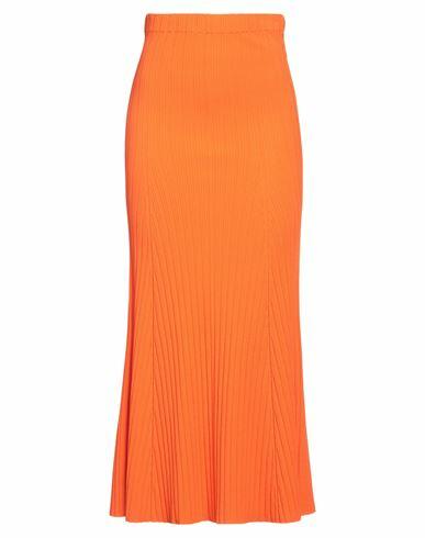 Roberto Collina Woman Midi skirt Orange Viscose, Polyester Cover