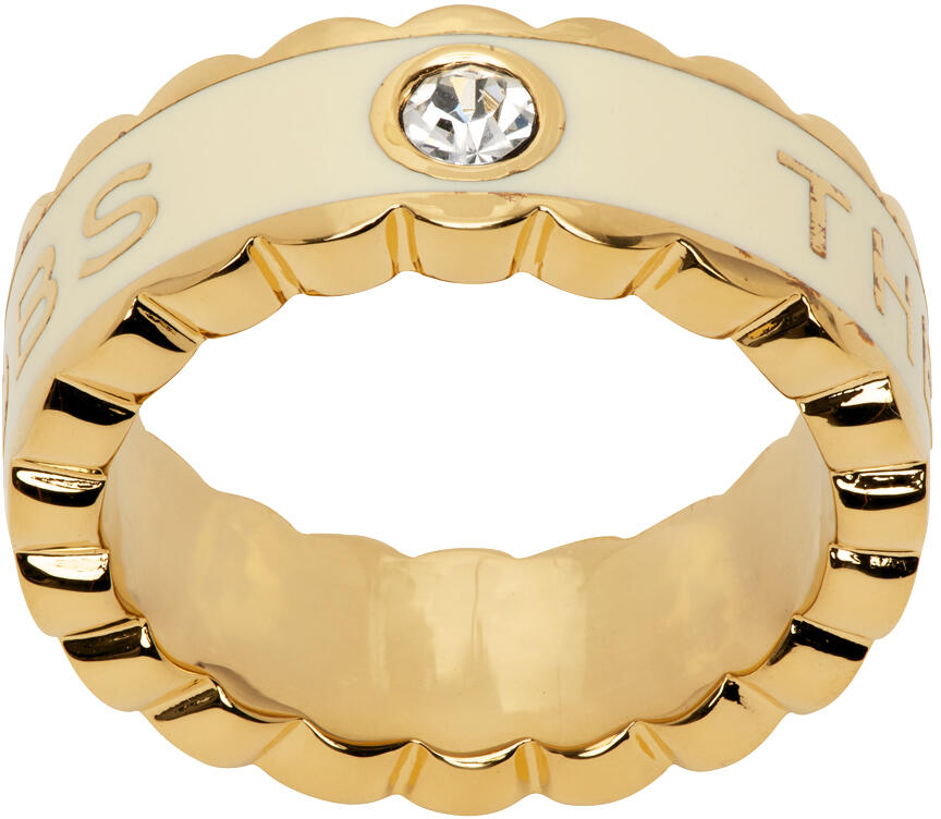 Marc Jacobs Gold & Off-White 'The Scallop Medallion' Ring Cover