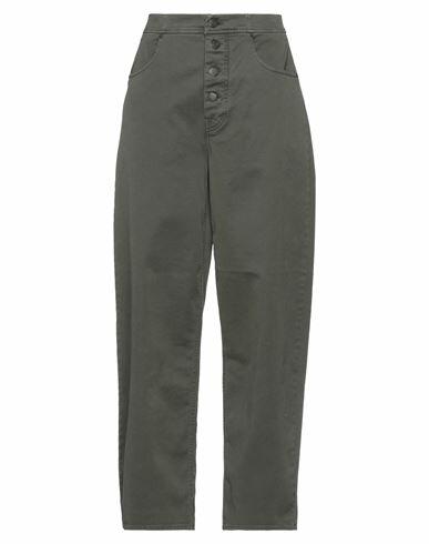 Department 5 Woman Pants Military green Cotton, Elastane Cover