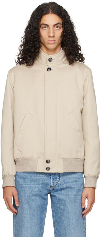 Brioni Beige Cotton Bomber Jacket Cover