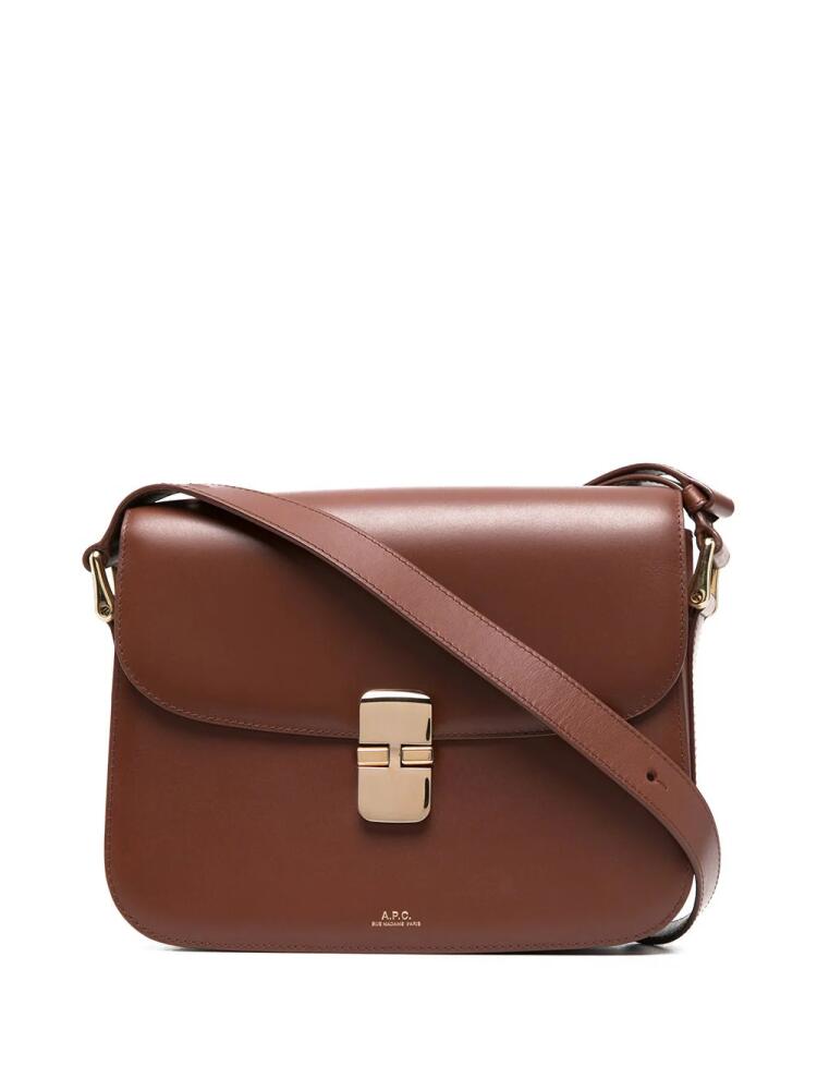 A.P.C. logo-stamp shoulder bag - Brown Cover