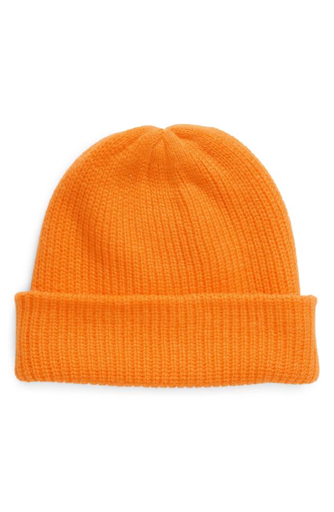 The Elder Statesman Rib Cashmere Watchman Cap in Mandarin Cover