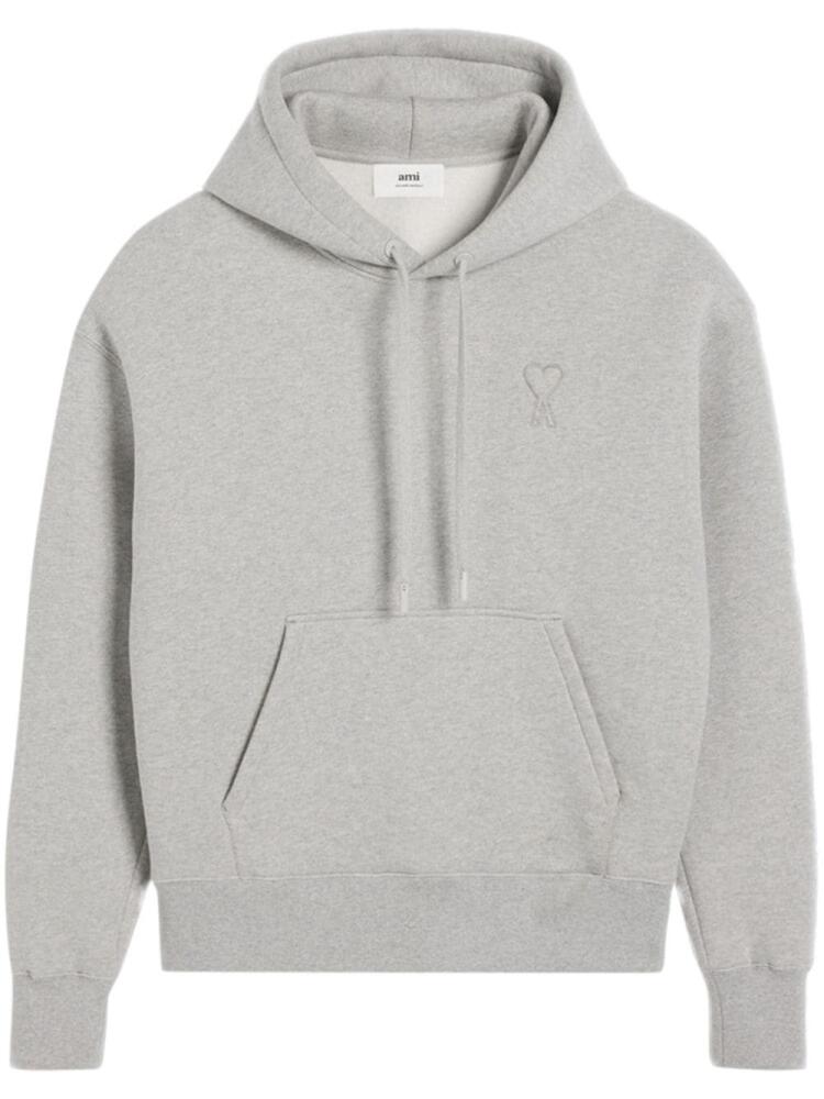 AMI Paris Ami de Coeur cotton blend hoodie - Grey Cover