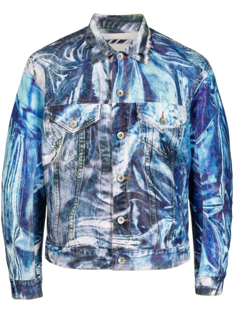 Doublet graphic-print denim jacket - Blue Cover