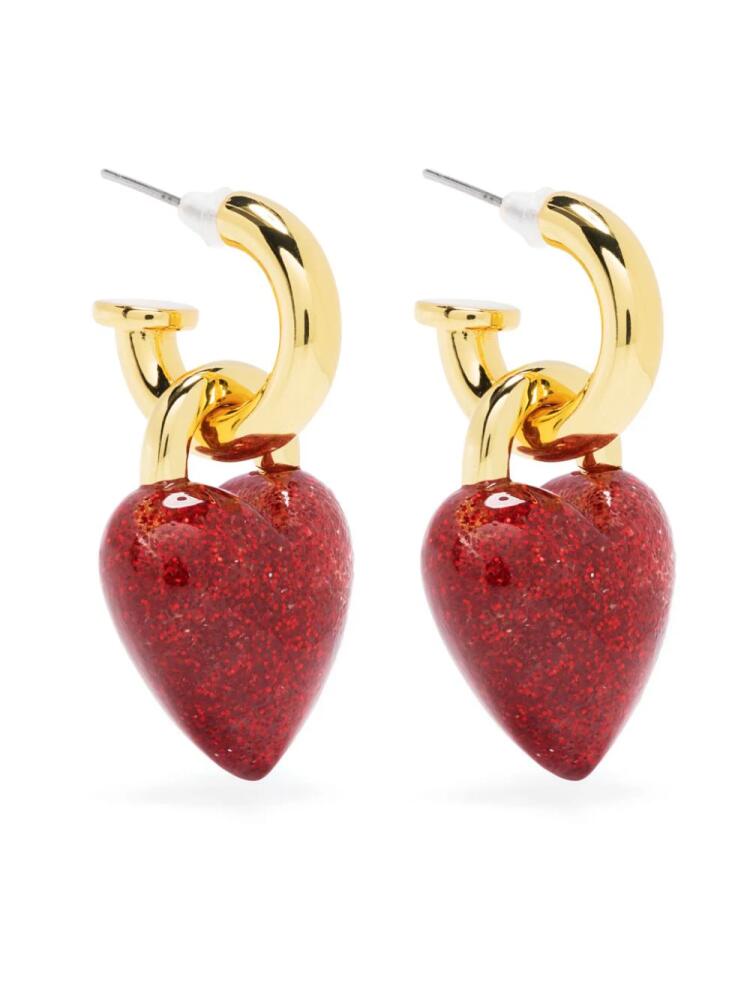 Bimba y Lola heart-pendant hoop earrings - Red Cover