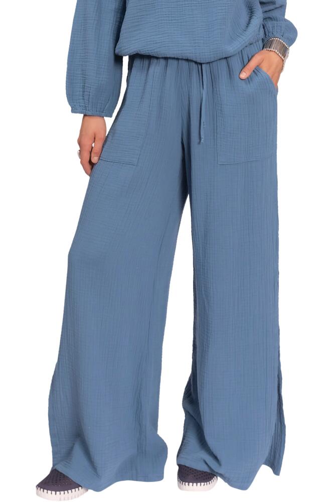 Everyday Ritual Riley Cotton Gauze Split Hem Pants in Denim Cover