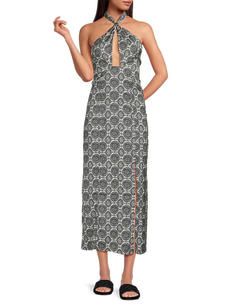 Solid & Striped Women's Carmel Pattern Cover Up Maxi Dress - Black Cover