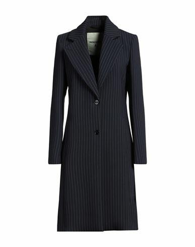 Patrizia Pepe Woman Coat Midnight blue Polyester, Viscose, Elastane Cover