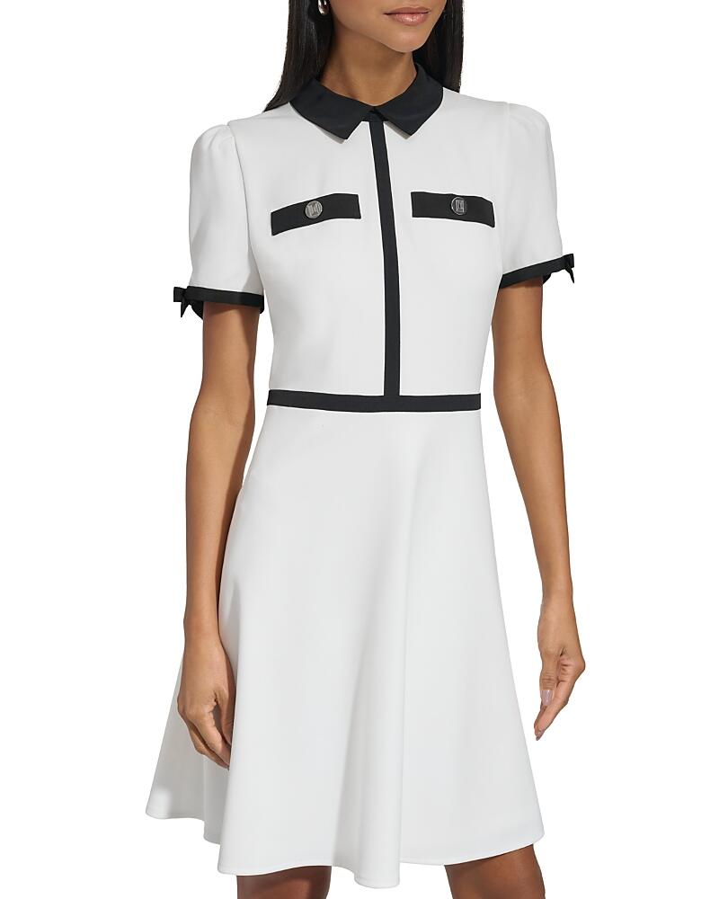 Karl Lagerfeld Paris Bow Sleeve A Line Mini Dress Cover