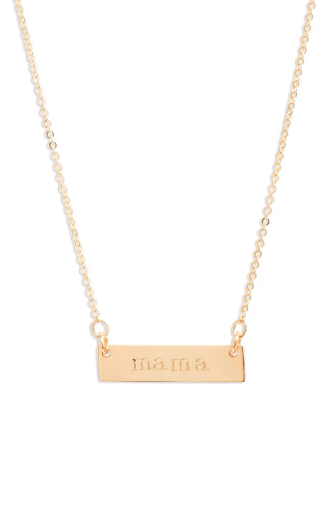 Nashelle Mama Bar Pendant Necklace in Yellow Gold Fill Cover