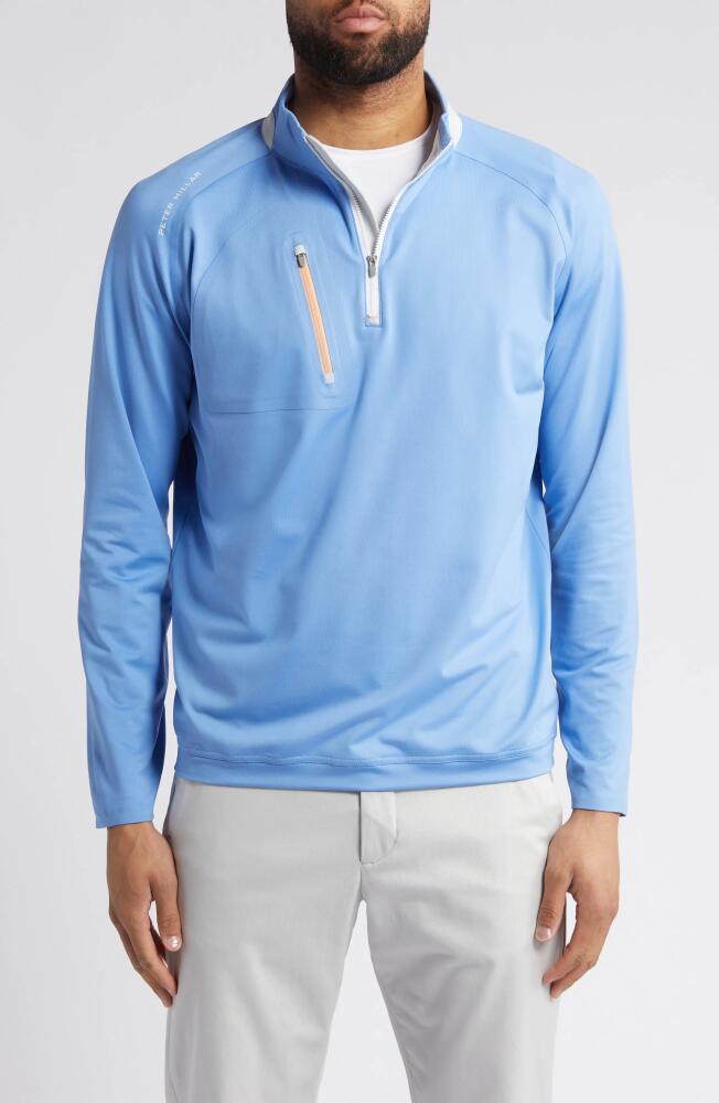 Peter Millar Verge Performance Quarter Zip Pullover in Bonnet Cover