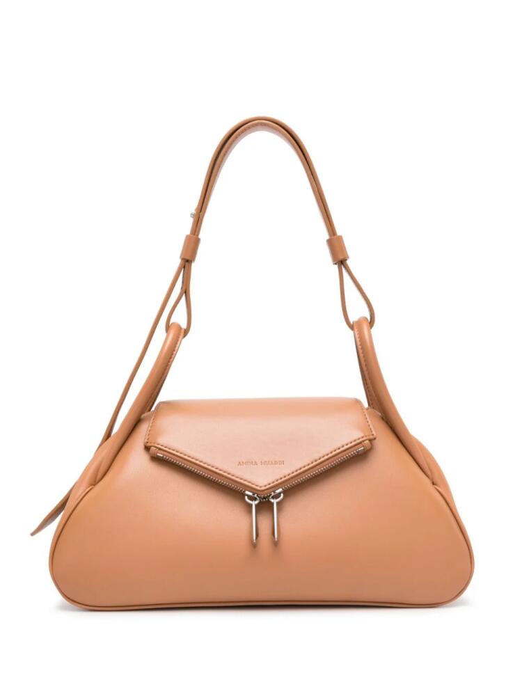 Amina Muaddi Gemini leather shoulder bag - Neutrals Cover