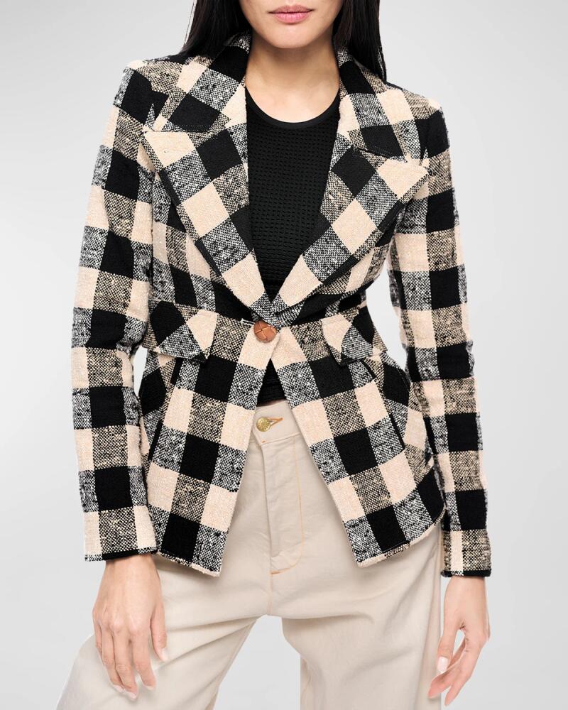 Smythe Tailored Two-Tone Check Cutaway Blazer Cover