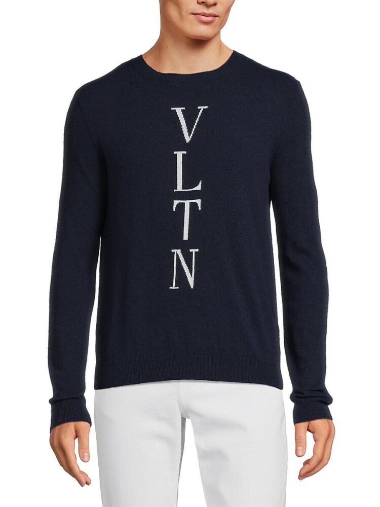 Valentino Men's Logo Wool Blend Sweater - Navy Cover