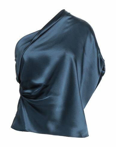 Michelle Mason Woman Top Midnight blue Silk Cover