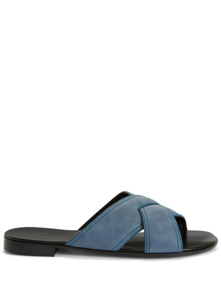 Giuseppe Zanotti Flavio suede slides - Blue Cover