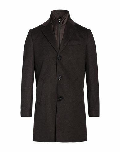 Baldinini Man Coat Dark brown Wool, Polyester, Cashmere Cover