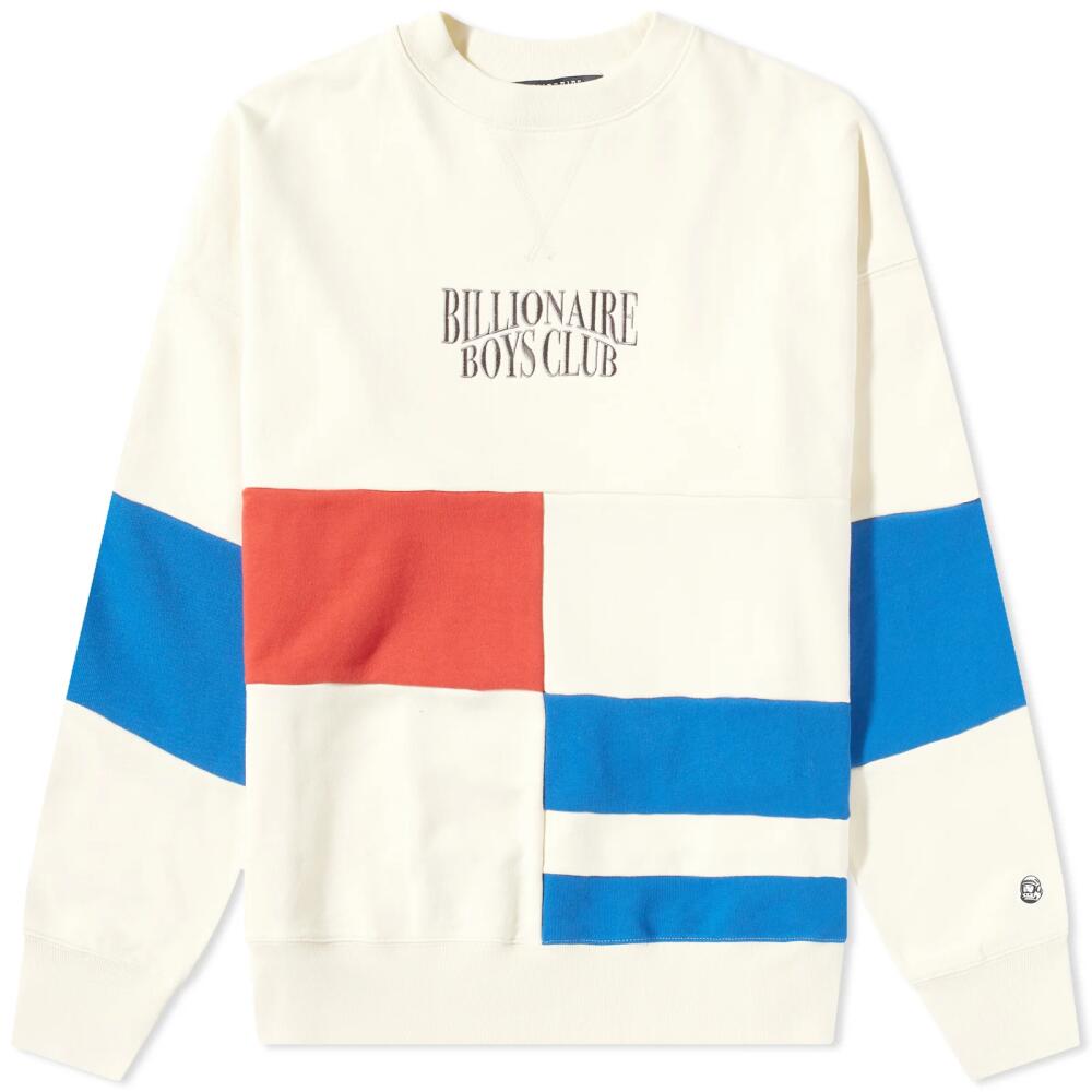 Billionaire Boys Club Men's Cut & Sew Panelled Crew Sweat in Cream Cover