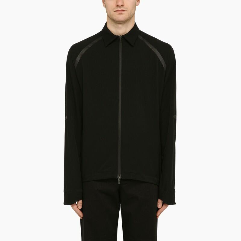 HERNO Black zipped shirt in technical fabric Cover