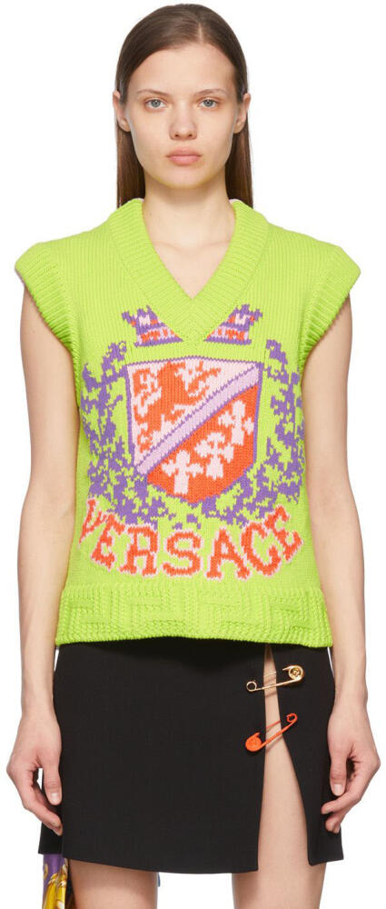 Versace Green & Pink Cotton Vest Cover