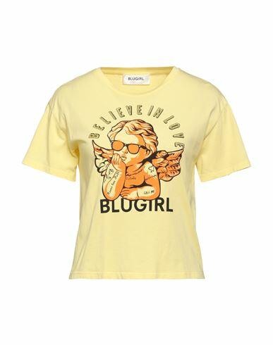 Blugirl Blumarine Woman T-shirt Yellow Cotton Cover