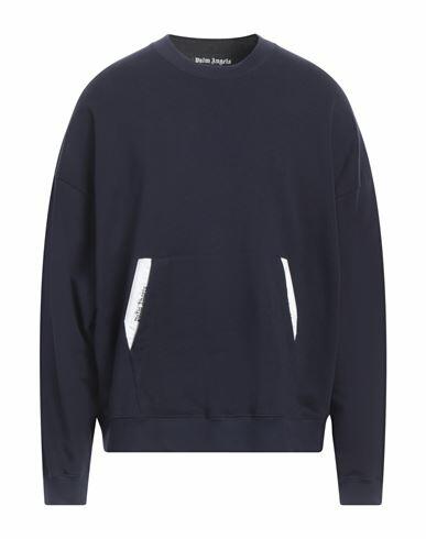 Palm Angels Man Sweatshirt Midnight blue Cotton Cover