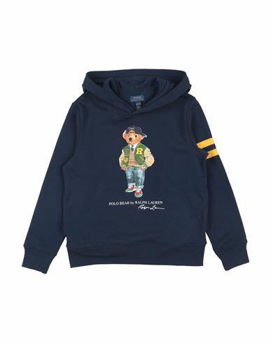 Polo Ralph Lauren Polo Bear Fleece Hoodie Man Sweatshirt Navy blue Cotton, Polyester, Elastane Cover