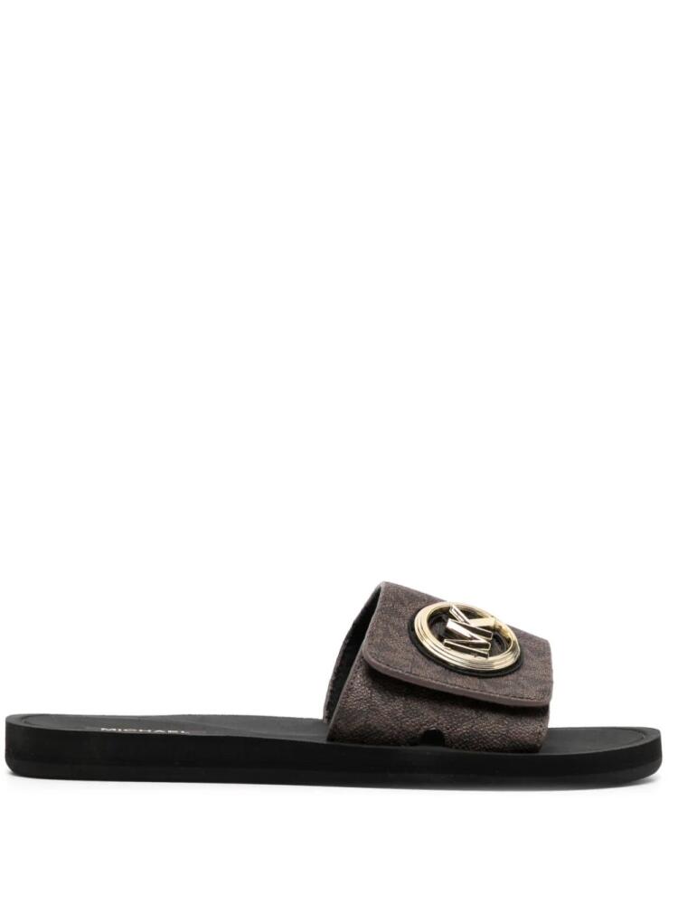 Michael Kors logo-charm slides - Brown Cover