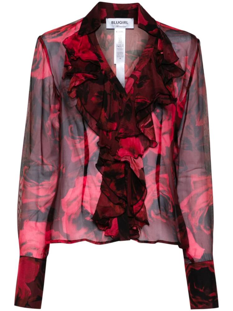 Blugirl floral-print shirt - Red Cover