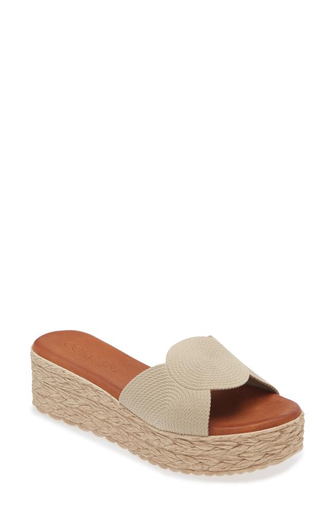 Cordani Britta Espadrille Platform Wedge Slide Sandal in Sand Arena Suede Cover