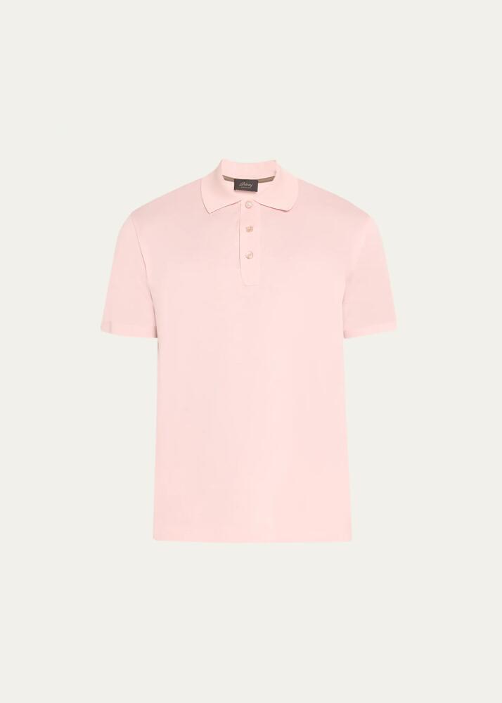 Brioni Men's Solid Cotton Polo Shirt Cover