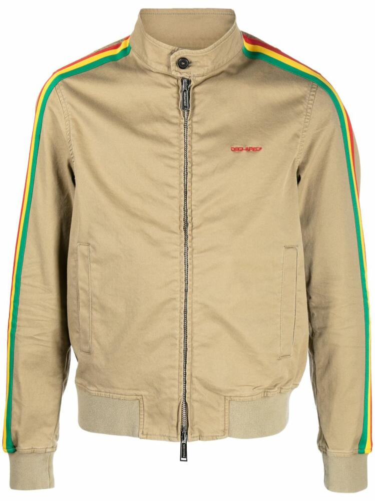 DSQUARED2 embroidered-logo detail bomber jacket - Green Cover