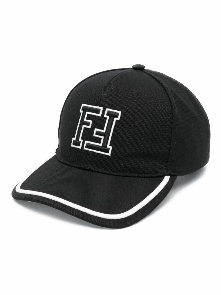 FENDI FF-logo embroidery cotton baseball cap - Black Cover